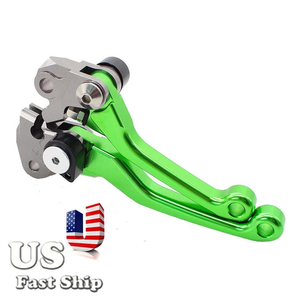 EE. UU. Ajuste Kawasaki KX125 2006-2008 KX250F 2005-12 Palancas de embrague de freno pivote verde Foto 1 de 4
