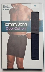 Tommy John Cool Cotton 8-Inch Boxer Brief - Medium - Iron Grey / Navy - 2 Pack - Picture 1 of 3