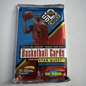 Paquete de papel de aluminio de tarjetas de baloncesto serie 1 UD CHOICE Upper Deck 1998-99 sellado KOBE MJ - Imagen 1 de 2