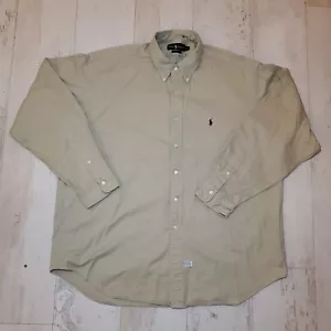 Ralph Luaren XXL Khaki Button Down Shirt 100% Cotton - Picture 1 of 5