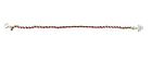 Kabalah red string & sterling silver bracelet with menorah charm 10"
