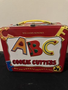 WILLIAM-SONOMA ALPHABET ABC LUNCHBOX METAL 3" LETTER COOKIE CUTTERS - Picture 1 of 12