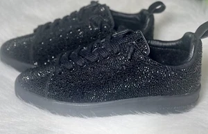 Shoevibe Simone Rhinestone Black Shoes Women’s Size 8- With Extra Shoe Strings - Picture 1 of 6