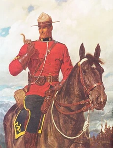 Kanadischer Mountie zu Pferd mit Chipmunk - Bild 1 von 1