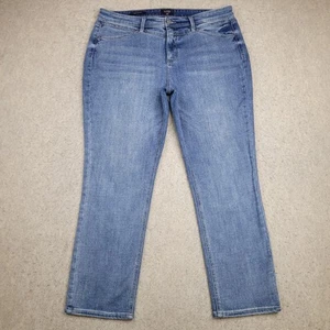 NYDJ Girlfriend Jeans Womens 14 Lift Tuck Blue Medium Wash Denim 38x28 Mid Rise - Picture 1 of 11