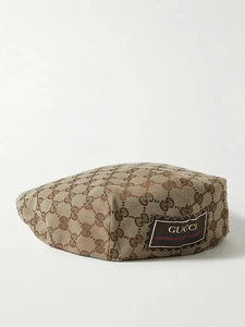 GUCCI GG SUPREME CANVAS LOGO UNISEX NEWSBOY DRILL FLAT CAP HAT 58/MEDIUM NWT - Picture 1 of 10