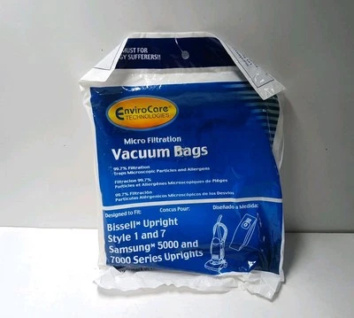 Paquete de 3 bolsas verticales Bissell Style 1 y 7 Samsung 5000 7000 aspiradora Envirocare  Foto 1 de 4