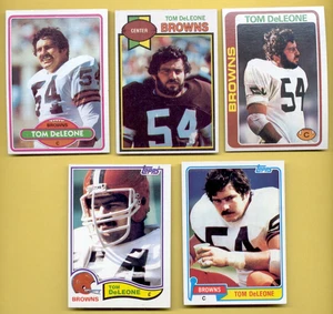 1978-1982 Topps TOM DELEONE Cleveland Browns 5-Card Lot - Picture 1 of 1