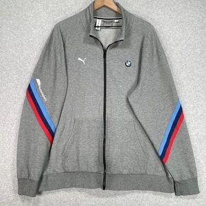 Puma BMW Sweater Mens XXL Gray Outdoor Motorsport Full Zip Long Sleeve Jacket - Picture 1 of 11