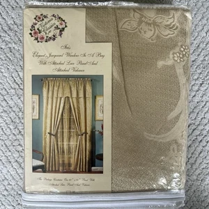 Victoria Classics Elegant Jacquard Iris Window in a Bag Curtain Panel Set - Picture 1 of 6