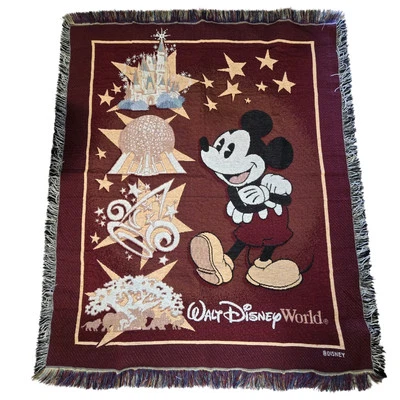 NIP Mickey Mouse Walt Disney World Fringe Throw Blanket By Mohawk Home 50X60 - Image 1 of 4