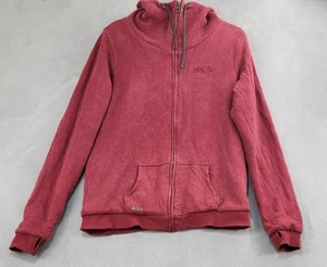 HempHoodLamb Hoodie Womens Large Red Sherpa Lined Zip Thumbholes Organic Cotton - Picture 1 of 14