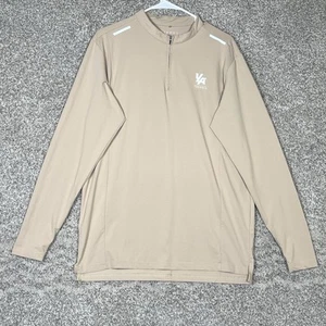 Young LA Shirt Men’s XL Beige Performance 1/4 Zip Pullover Long Sleeve Workout - Picture 1 of 8