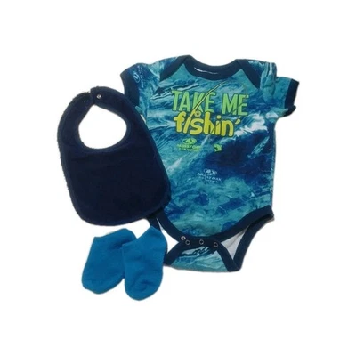 6- 9 Month Boys Mossy Oak Fishing Shirt Blue Camo EUC - Image 1 of 4