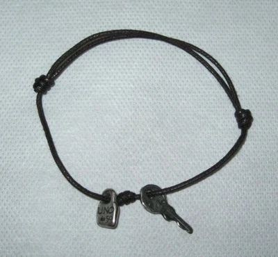 Nuevo Uno De 50-Uno World Lock And Key Pulsera Cuero Marrón Foto 1 de 4