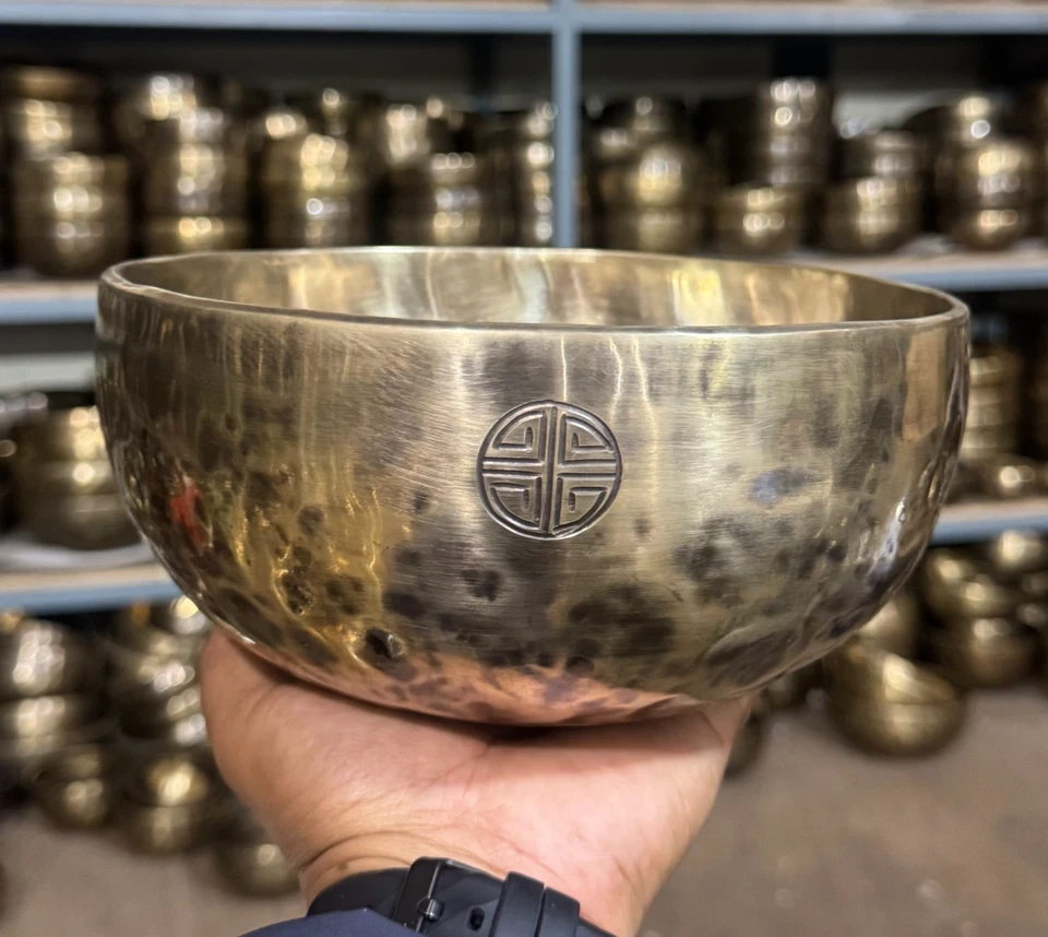 8 inches Diameter G note Tune Full moon Bowl-Throat Chakra Healing Singing Bowl - Image 1 of 4