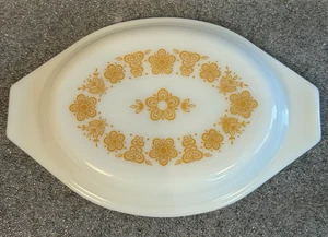 Pyrex Butterfly Gold 1 1/2 Qt. Nur ovaler Kasserollendeckel #943-C #8 - Bild 1 von 5
