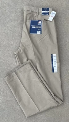 Nuevos pantalones chinos IZOD SportFlex elásticos absorbentes para hombre grandes y altos nuevos con etiquetas 40/36 beige Foto 1 de 4