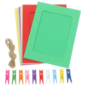 Colored Paper Photo Frames Hanging Holders Portrait Picture Wall Craft - Picture 1 of 12