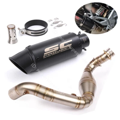 Deslizable para BMW G310GS G310R 2016-2023 silenciador modificado tubo de escape medio negro Foto 1 de 4
