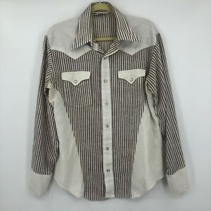 Sustainable Clothing Autumn Leaves Androgynous Style 1970/'s Vintage Western Shirt By Bar-M Pearl Snap Buttons 70/'s