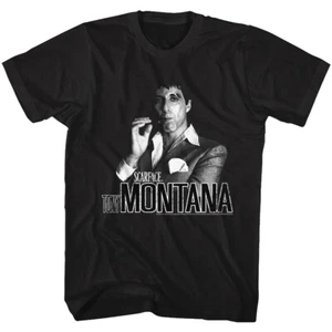 Scarface Movie Tony Montana Smoking Cigar The World Is Yours Men's T Shirt - Picture 1 of 3