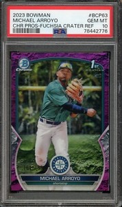 2023 Bowman Chrome Fuchsia Crater Ref Michael Arroyo Rc PSA 10 (164/199) GB1303