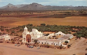 Postkarte AZ: Luftaufnahme, San Xavier Del Bac, Tucson, Arizona, 50er Jahre - Bild 1 von 2
