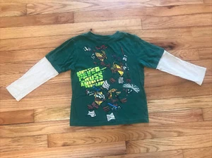 Teenage Mutant Ninja Turtles TMNJ T shirt 5 6 Long Sleeves Green - Picture 1 of 4