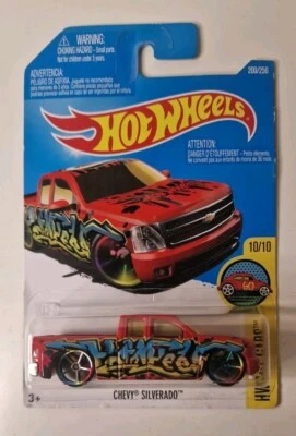 Hot Wheels 2016 Diecast HW Art Cars 10/10 Chevy Silverado Car rojo muy raro  Foto 1 de 2