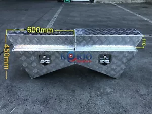 Aluminium Toolbox Tapered Under Tray Under Body Ute Truck Toolbox 600 X 250 X450 - Picture 1 of 7