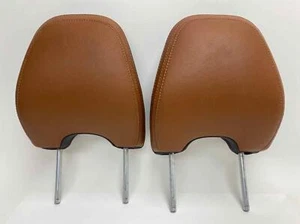 Front LH & RH Headrest Brown Leather Set of 2 Fits 2014 - 2018 VOLVO S60 - Picture 1 of 8