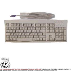 Keyboard PS/2 6-Pin PS2 PSII Solidtek ACK-260A Multi Language Layout French Euro - Picture 1 of 4