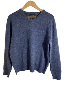 Grayson & Dunn 100% Lambswool Sweater Mens M Blue Heather Work Capsule Neutral - Picture 1 of 9