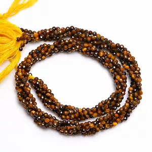 3 mm Natural Tiger Eye Faceted Round Rondelle Beads Jewelry 33 cm Strand GB-34 - Picture 1 of 2
