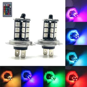 Par De Bombillas De Niebla LED RGB Cambio De Color H7 499 Con Control Remoto 12V - Imagen 1 de 6