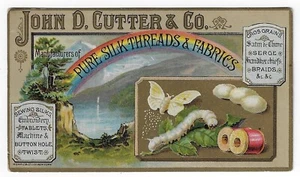 John D. Cutter Silk Thread Silkworm Olson Peterson Chicago Victorian Trade Card - Picture 1 of 2
