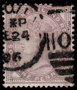 1881 QV 1d Flieder Stempel 2 (16 Punkte) RAHMEN UNTEN GEBROCHEN SG 173b Spec K8j - Bild 1 von 2