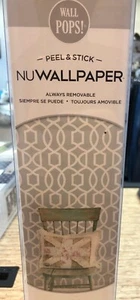 1 ROLL - Wallpops Contemporary Grand Trellis Gray & White Peel and Stick - Picture 1 of 4