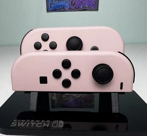 Soft Touch Sakura Pink - Black Accents - Custom Joycons for the Nintendo Switch - Picture 1 of 5