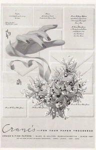 1957 Crane's Fine Papers: Paper Trousseau Vintage Print Ad - Bild 1 von 1
