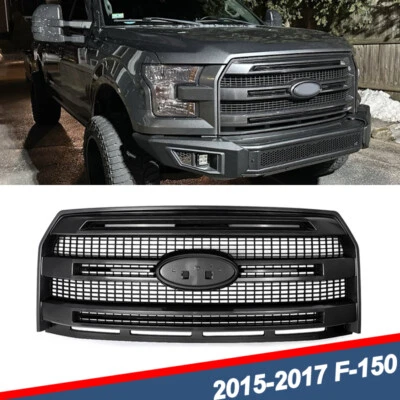 Magnetic Metallic Front Grille W/O Camera Hole New For 2015-2017 Ford F-150 F150 - Image 1 of 4