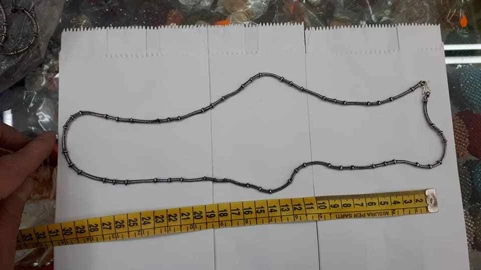 collana bagno Argento indiano INDIAN SILVER snake misura 70 cm co - Immagine 1 di 1