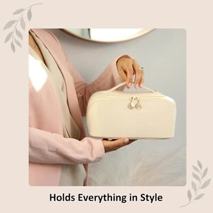 New Water Proof Makeup Bag Deeper Wider Pockets with Pencil Case Fast Shipping - Picture 1 of 5