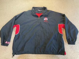 Ohio State Buckeyes Red Oak Jacket Pullover Mens Size XL Black Coat Nylon - Picture 1 of 14