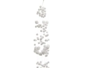 Schneeball Girlande Kugelgirlande weiß Dekogirlande 1,35 m - Bild 1 von 1