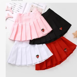 Kids Girl Cute Mini JK Skirt Pleated Embroidery A-Line Tennis Mini Skirts Preppy - Picture 1 of 15