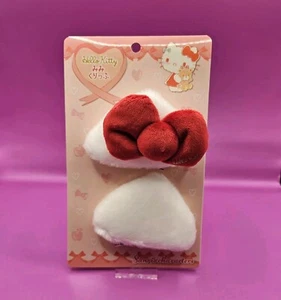 Sanrio Hello Kitty White Cat Ear Cosplay Hair Clips With Red Bow - Picture 1 of 11
