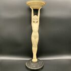 Vtg 1920S Nuart Art Deco Figural Nude Woman 25? Statue Holding Bowl / Dish