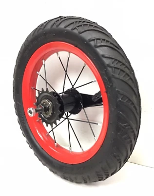 Freno posavasos trasero de rueda roja de 12" con neumático de bicicleta de 12 X 1,75" #N53 Foto 1 de 3